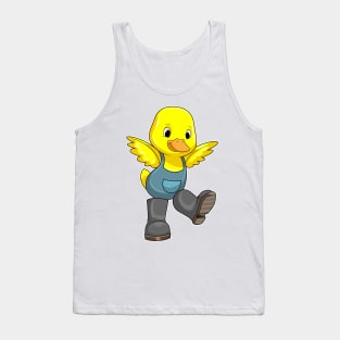 Duck as Farmer with Boots Tank Top